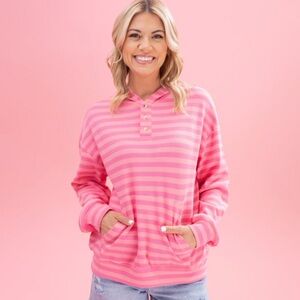 Stripped Waffle Knit Hoodie